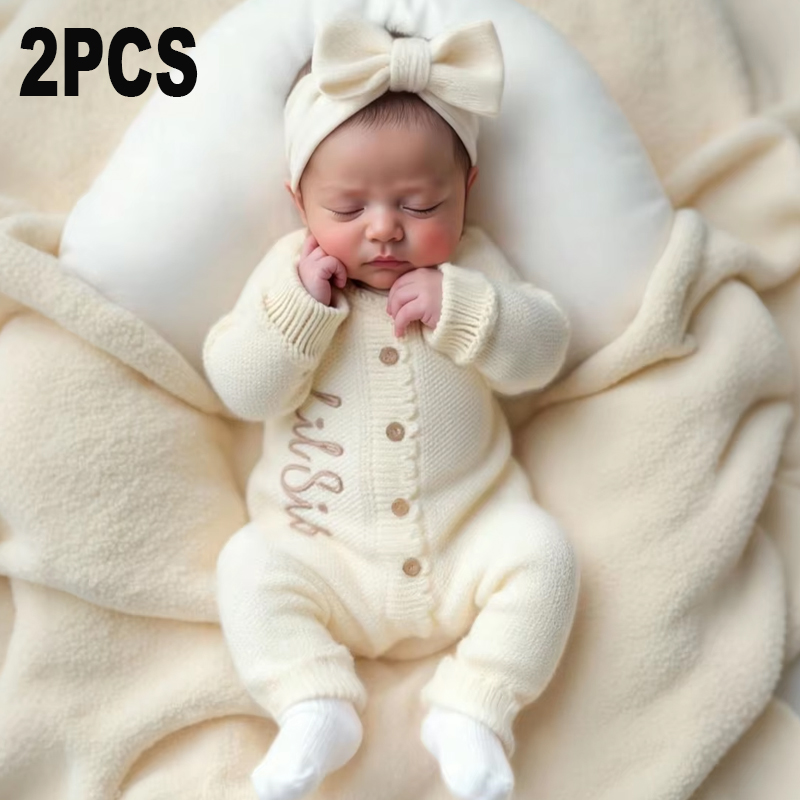 Embroidery Font - Ylsteed 2Pcs Pakaian Fotografi Bayi Baru