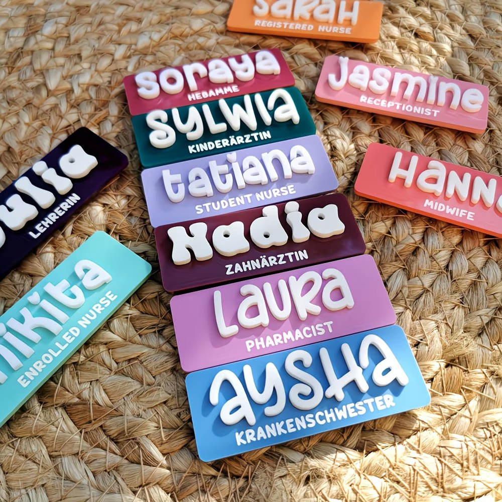 Embroidery Names - Lencana Bros Nama Pribadi Akrilik, Pin