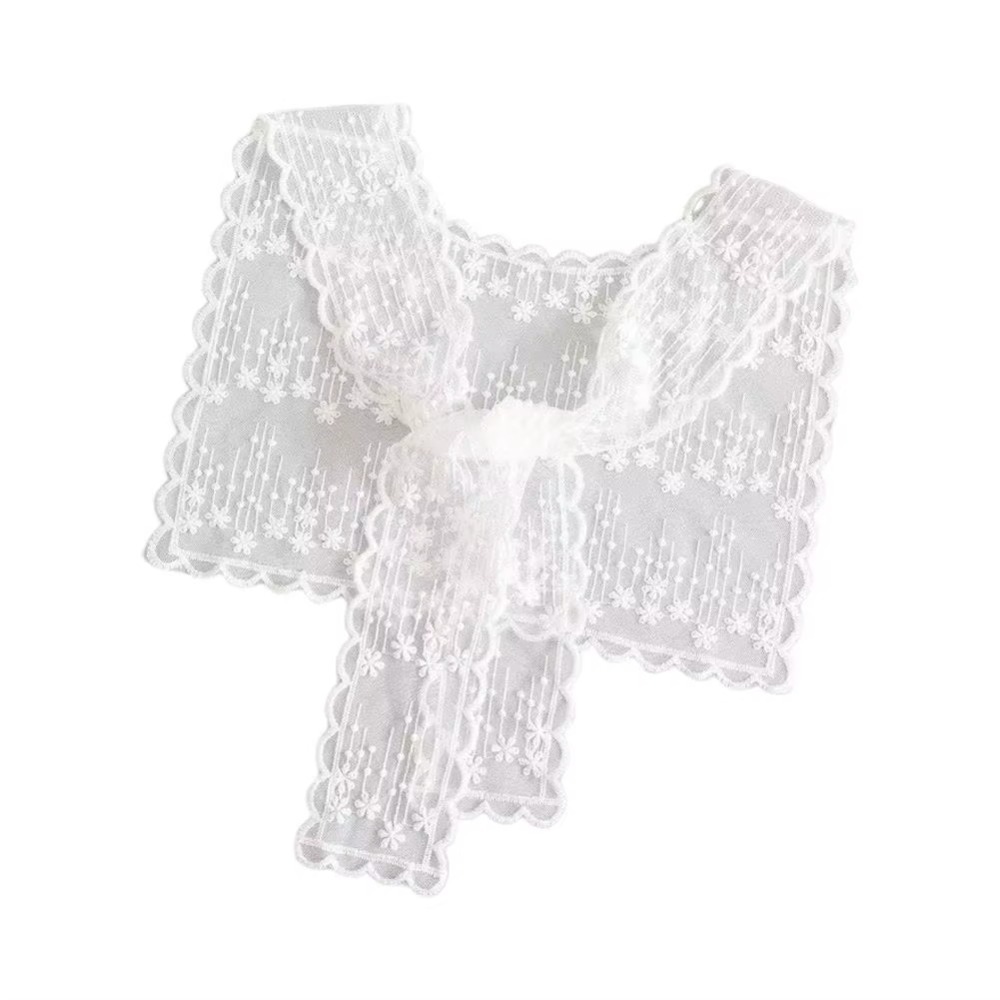 Embroidery Shawl - Syal Selendang Renda Berongga Elegan Bordir