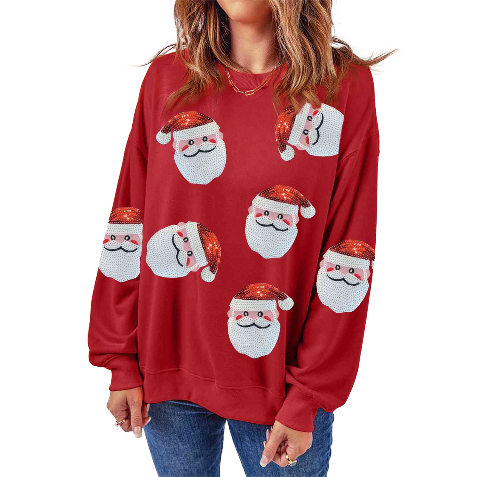 Embroidery Online Design - Sweater Natal Kerah Bulat Hoodie Desain