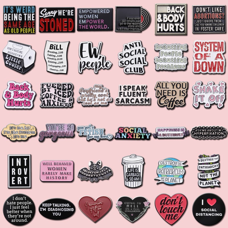 Embroidery Font - Set pola kreatif geometris bros koleksi