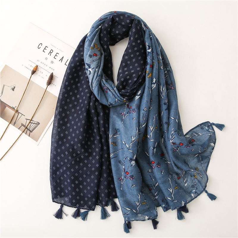 Embroidery Shawl - 2021 Syal Wanita Motif Bunga Jilbab