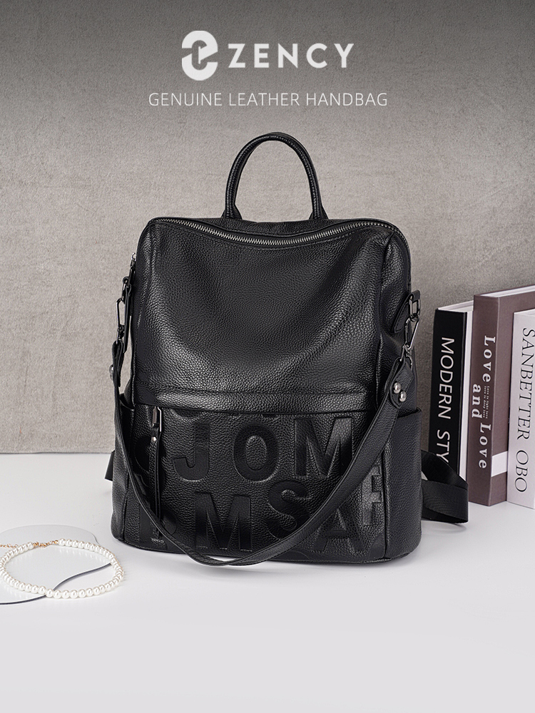 Embroidery Font - Tas Ransel Kulit Asli Premium Zency,