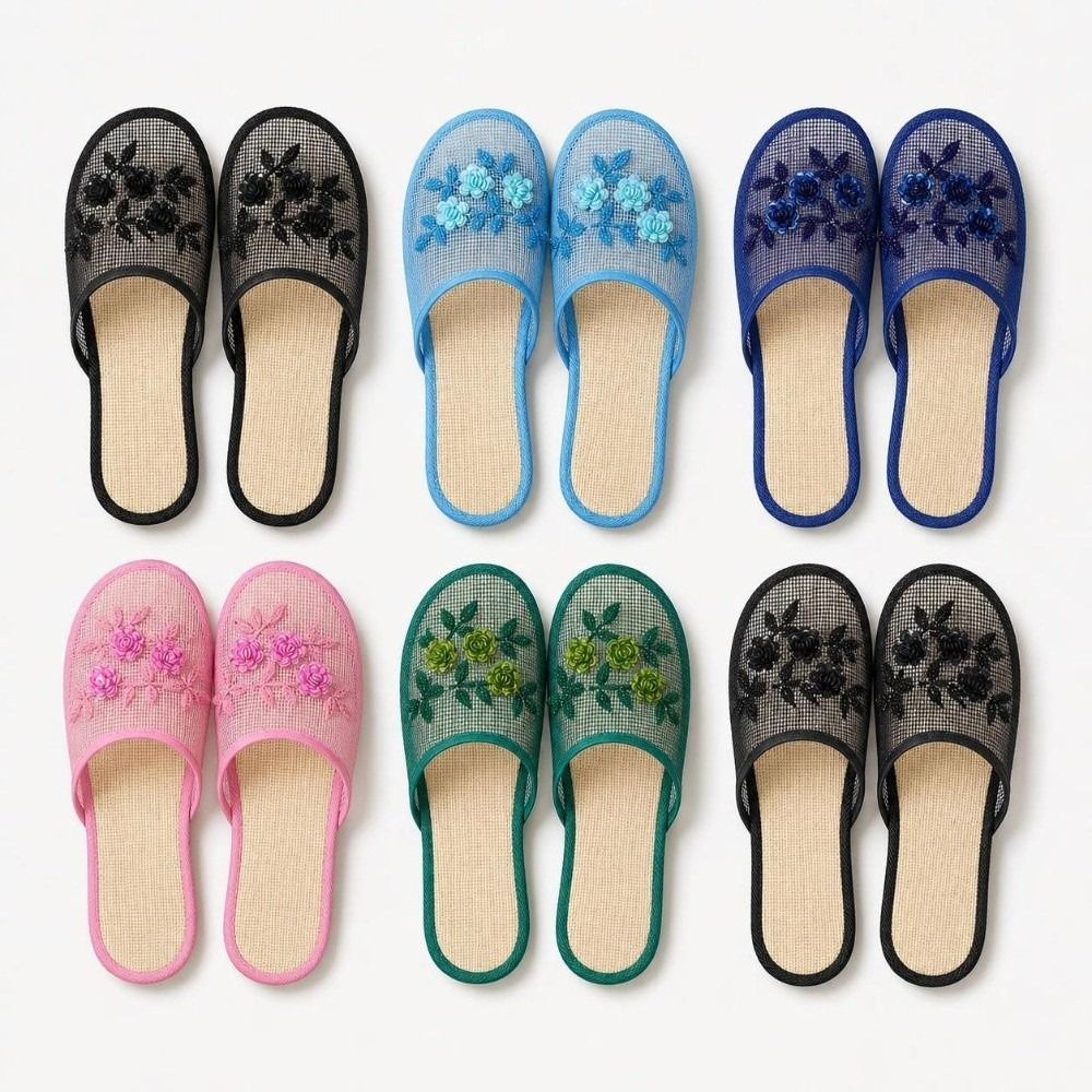 Embroidery Underlay - Sandal Jaring Bordir Bunga Kasual, Sol