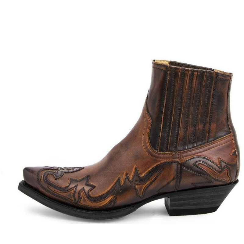 Embroidery On Leather - Sepatu Bot Koboi Pria Buatan Tangan