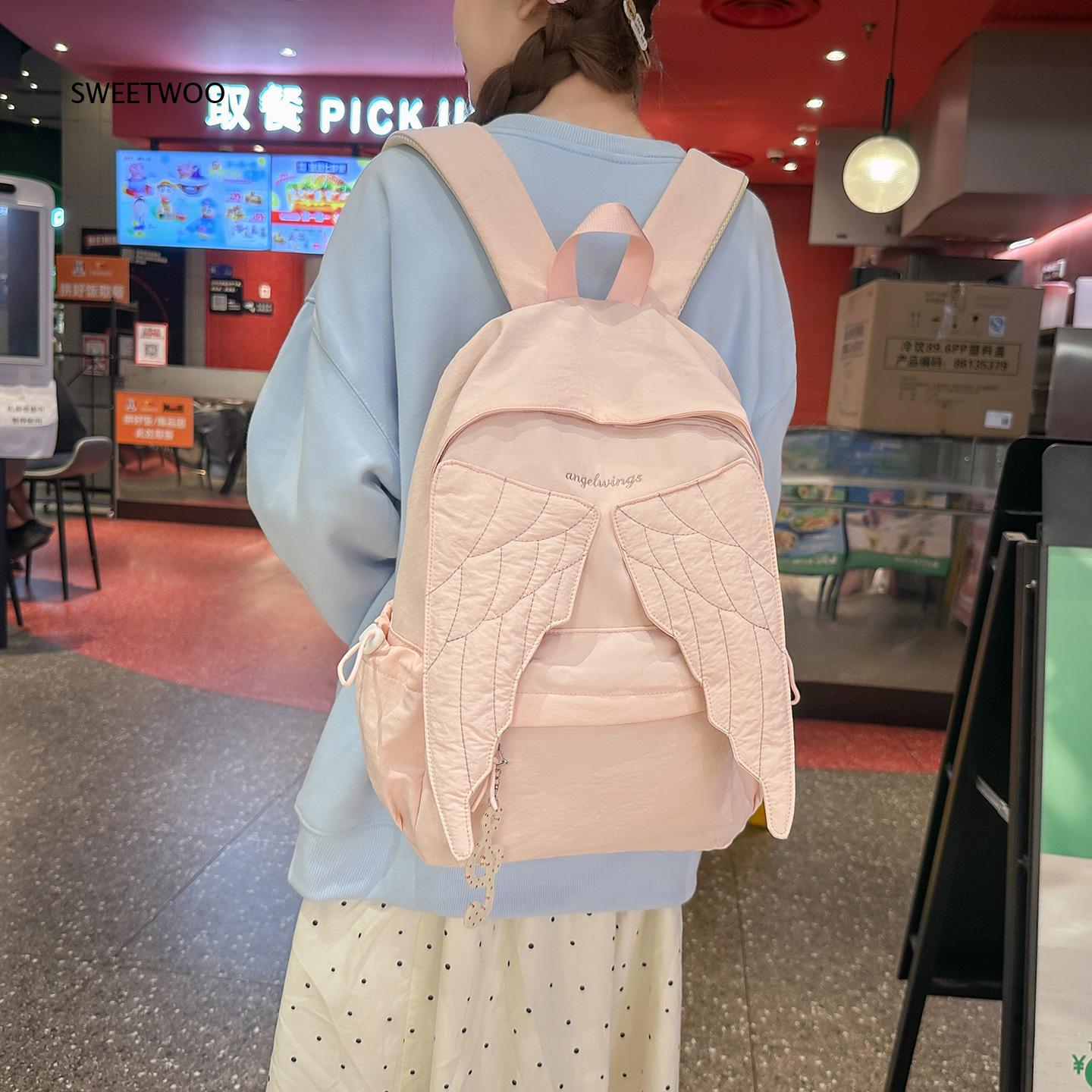 Embroidery And Quilting - Ransel Wanita Sayap Malaikat Merah Muda