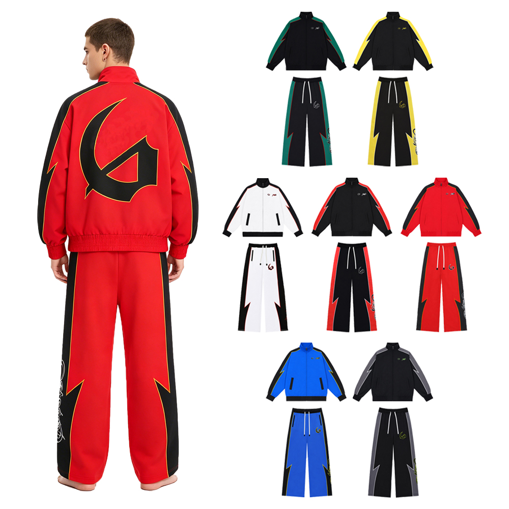 Embroidery Set - Setelan Pria Y2k Streetwear Dua Potong