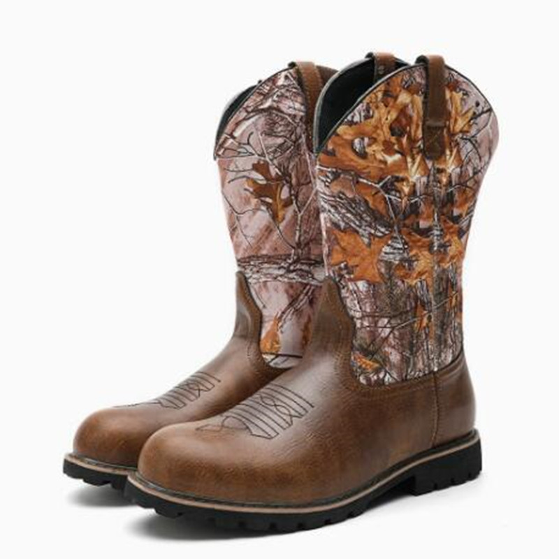 Embroidery On Leather - Sepatu Bot Pria Klasik Bordir Buatan