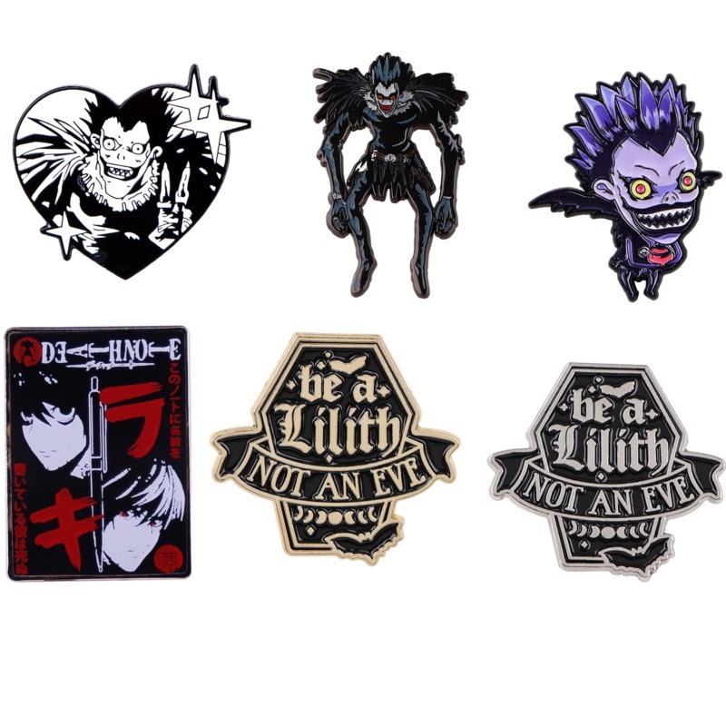 Embroidery Tulle - Pin Enamel Kartun Monster Setan Gelap
