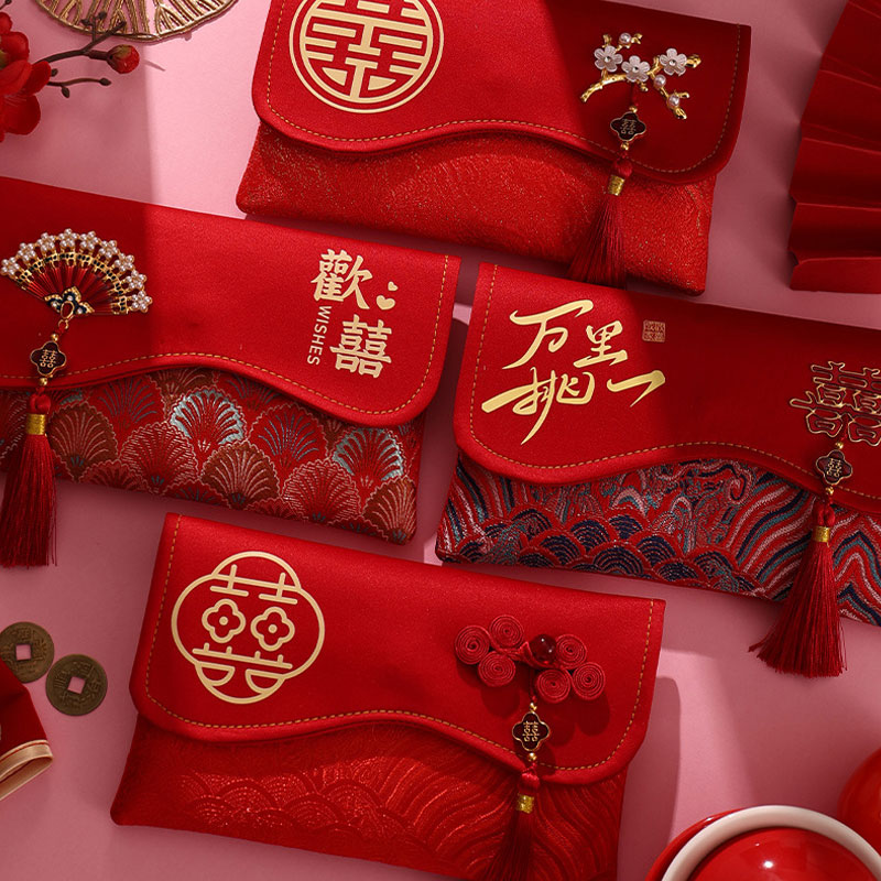 2 Buah Tas Uang Amplop Merah B - Embroidery Bag ulasan dan harga