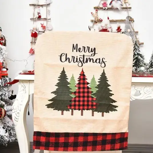 Sarung kursi Natal, 4/6/8 buah - Embroidery Xmas Tree ulasan dan harga
