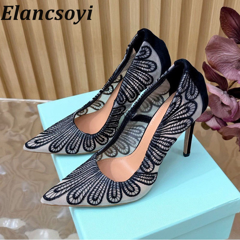 Sepatu hak tinggi wanita model - Embroidery On Leather ulasan dan harga