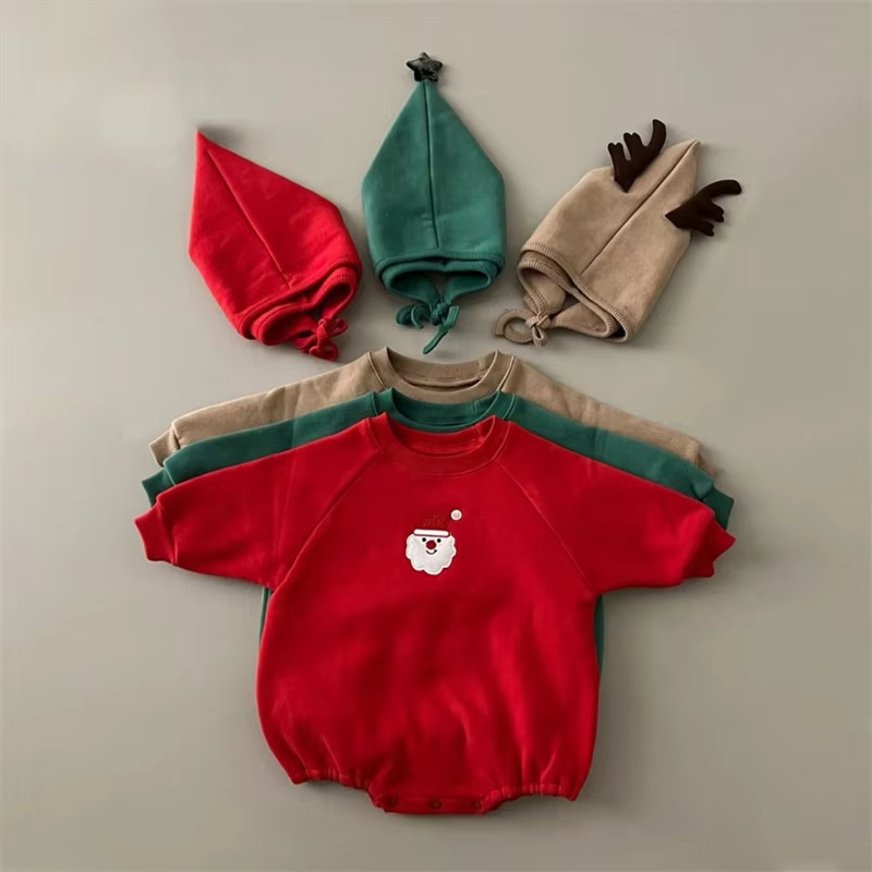 Romper Natal Bayi dengan Topi  - Embroidery Xmas Tree ulasan dan harga