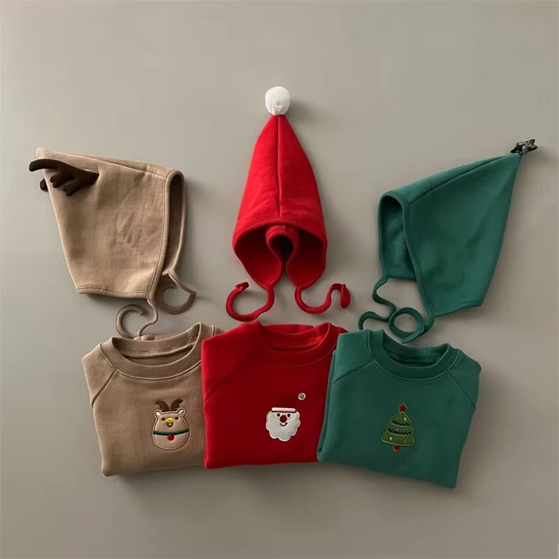 Romper Natal Bayi dengan Topi  - Embroidery Xmas Tree ulasan dan harga