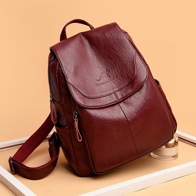 Ransel Kulit Lembut Vintage un - Embroidery Font ulasan dan harga