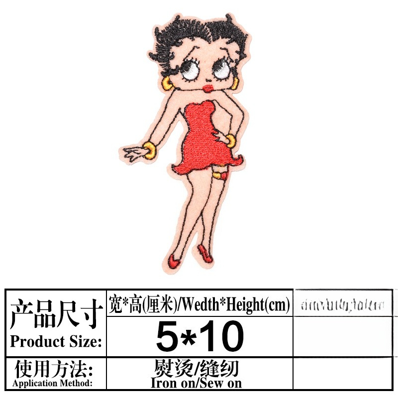 Patch Betty Boop dengan Cetak  - Embroidery Set ulasan dan harga