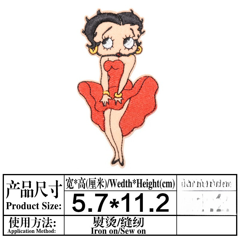 Patch Betty Boop dengan Cetak  - Embroidery Set ulasan dan harga