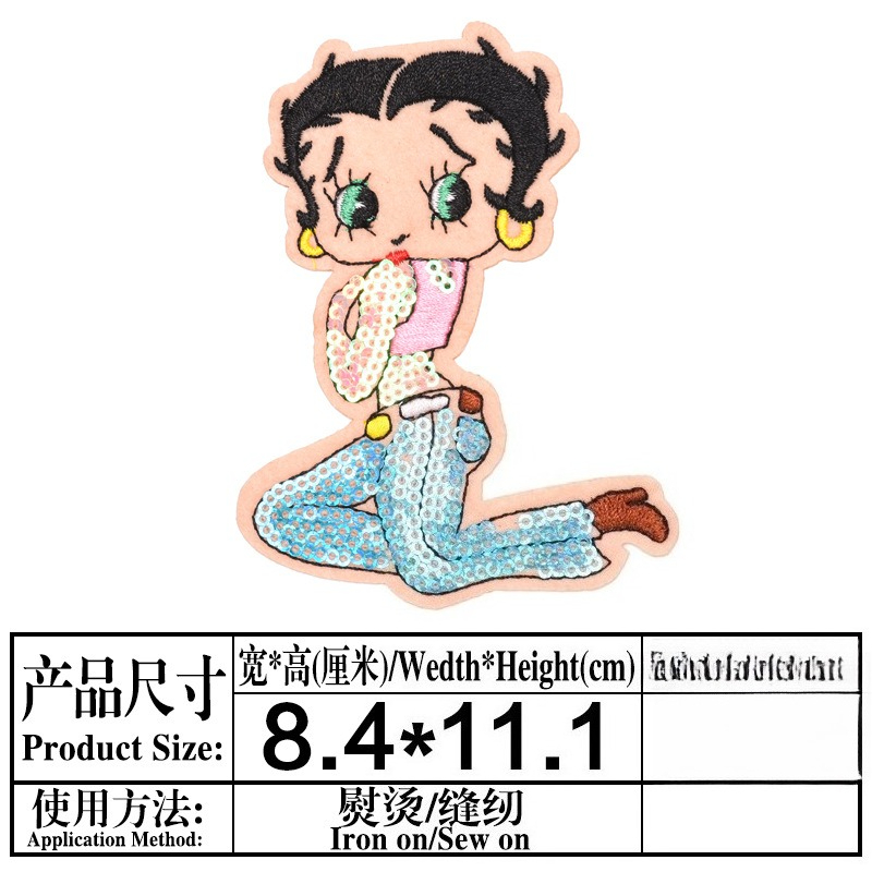 Patch Betty Boop dengan Cetak  - Embroidery Set ulasan dan harga
