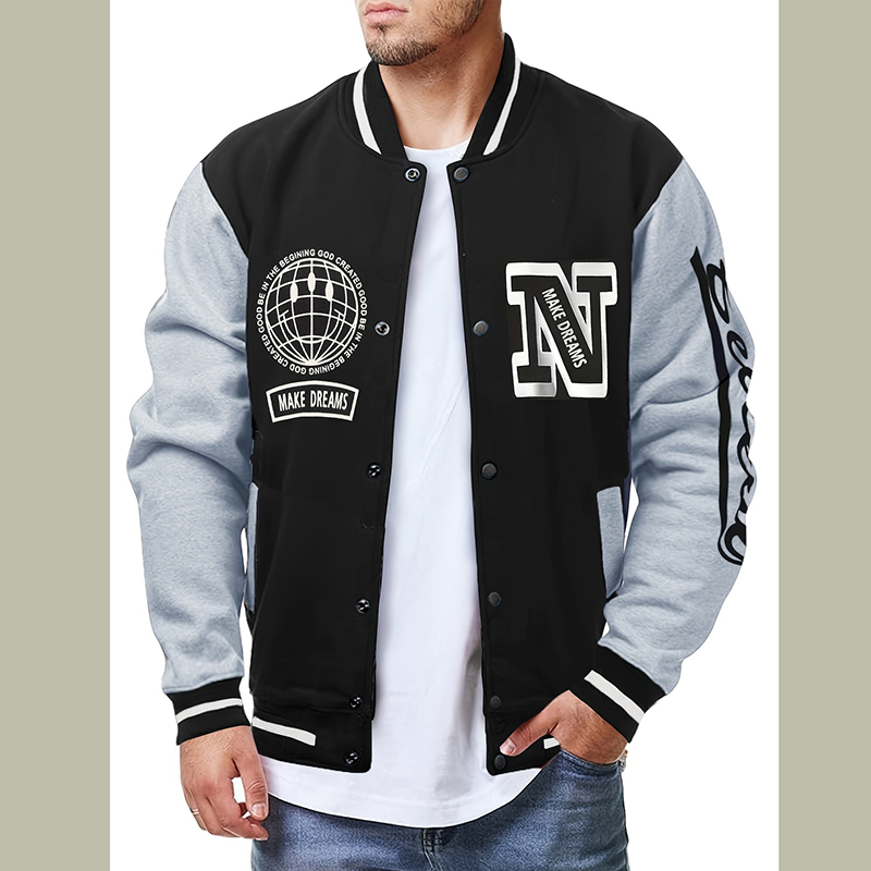 Jaket Jersey Baseball Huruf N  - Embroidery Letter N ulasan dan harga