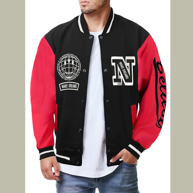 Jaket Jersey Baseball Huruf N  - Embroidery Letter N ulasan dan harga