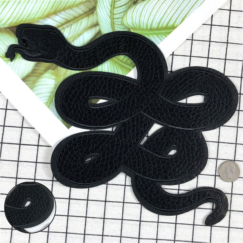 1 Buah Patch Bordir Ular Hitam - Embroidery Alpha ulasan dan harga