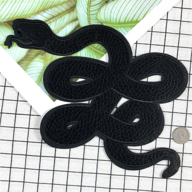 1 Buah Patch Bordir Ular Hitam - Embroidery Alpha ulasan dan harga