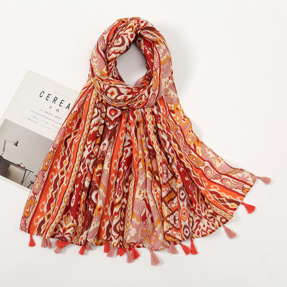 Syal selendang Viscose tipis m - Embroidery Shawl ulasan dan harga