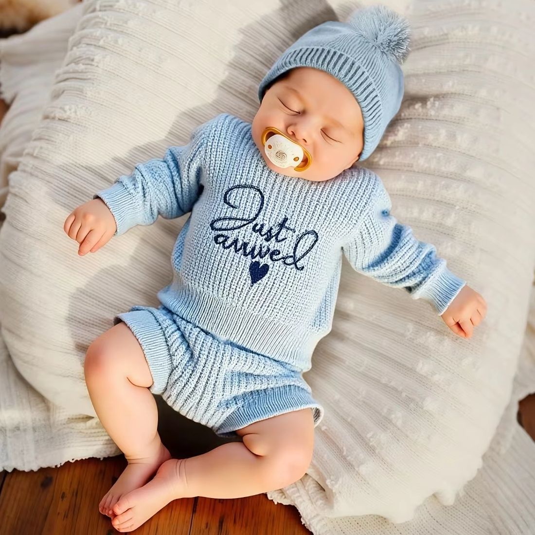 3pcs Set Pakaian Rajut Bayi La - Embroidery World ulasan dan harga
