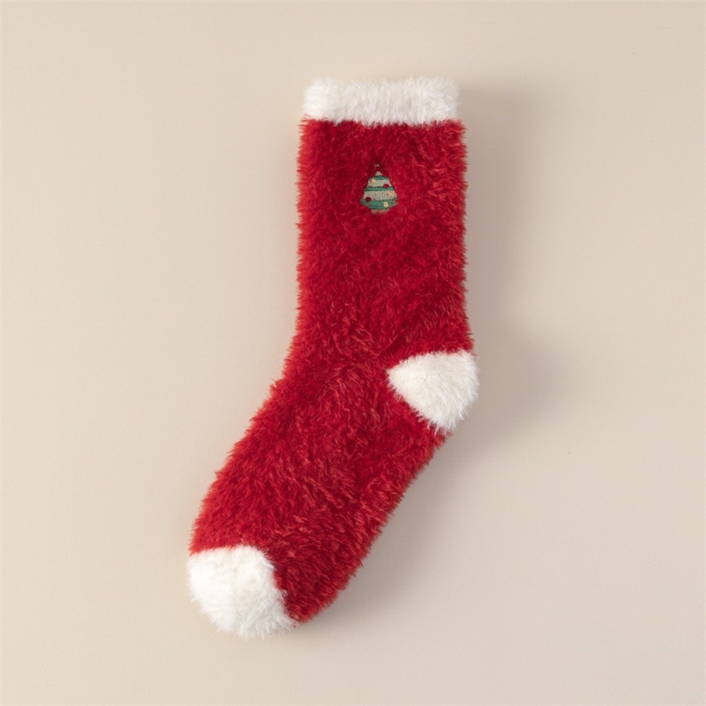 Kaus Kaki Natal Tebal Motif Po - Embroidery Xmas Tree ulasan dan harga