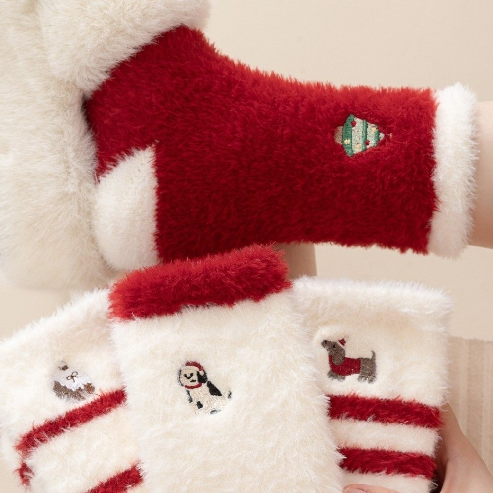 Kaus Kaki Natal Tebal Motif Po - Embroidery Xmas Tree ulasan dan harga
