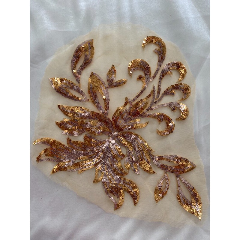 Patch Bordir Renda Payet Bunga - Embroidery Underlay ulasan dan harga