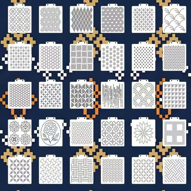 30 Buah Set Stencil Sashiko, T - Embroidery And Quilting ulasan dan harga