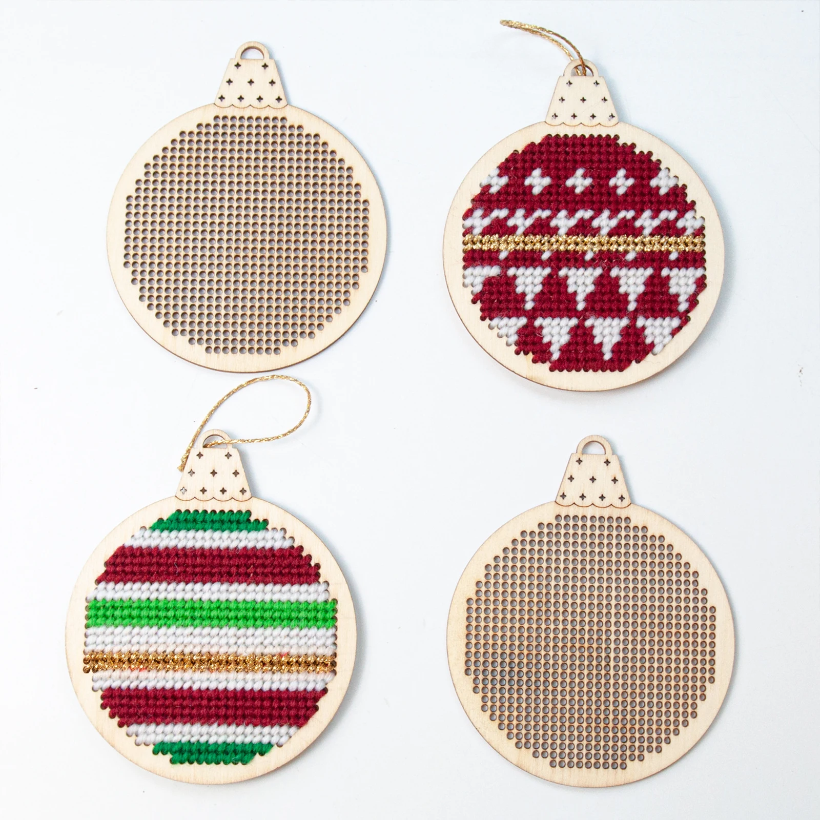 12Pcs Hiasan Kayu Natal Berben - Embroidery Xmas Tree ulasan dan harga