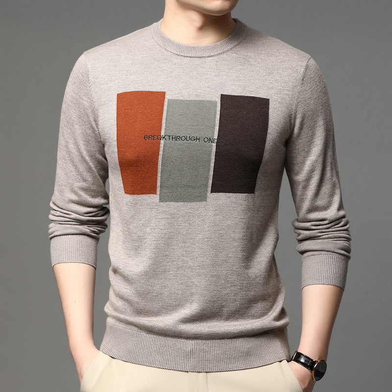 Sweter pria rajut jacquard mod - Embroidery Font ulasan dan harga