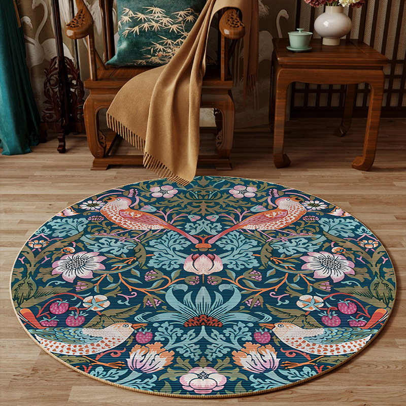 Karpet Bulat Desain Bunga Gaya - Embroidery Online Design ulasan dan harga