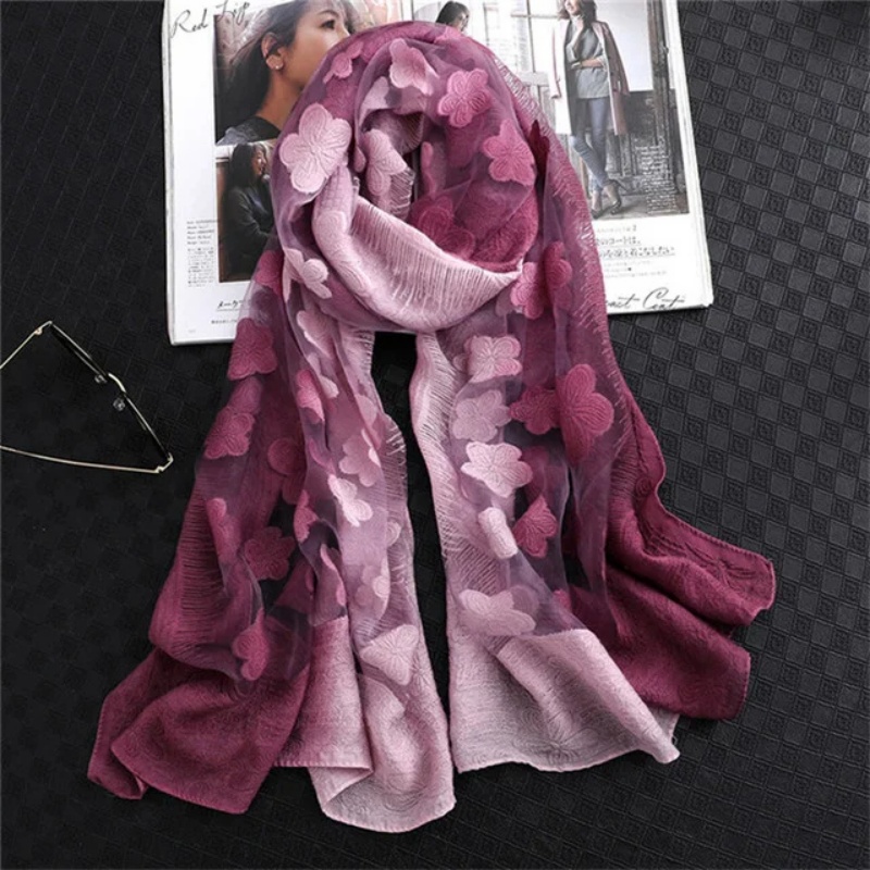 Syal syal wanita, syal renda b - Embroidery Shawl ulasan dan harga