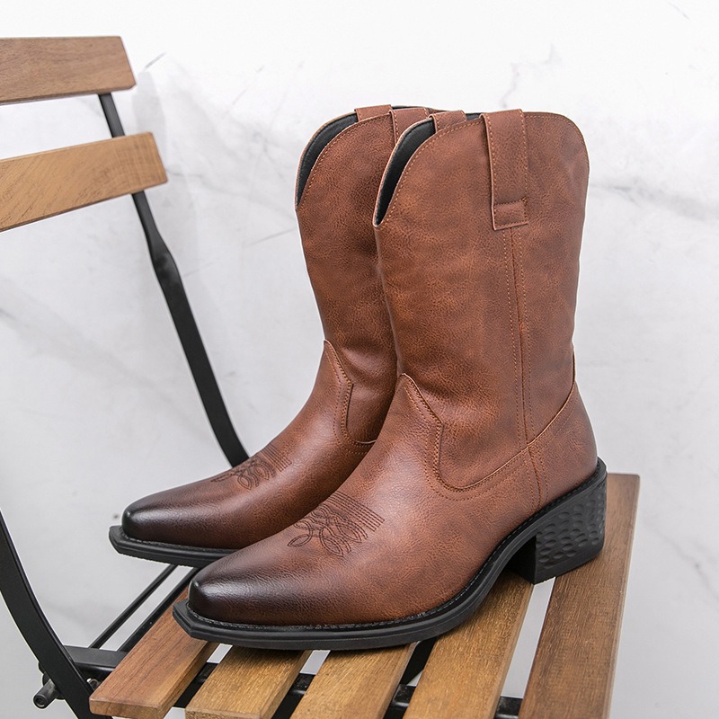 Sepatu Bot Pria Bordir Klasik  - Embroidery On Leather ulasan dan harga