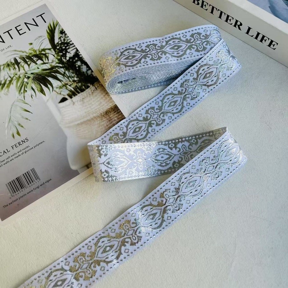 Pita Bordir Glitter Perak deng - Embroidery Ribbon ulasan dan harga