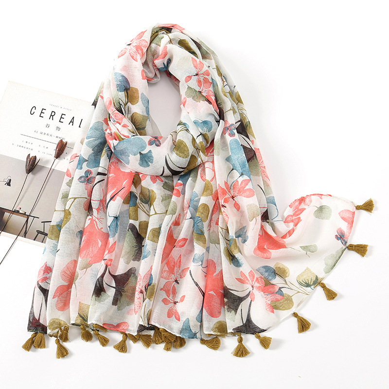 Syal Selendang Viscose Rumbai  - Embroidery Shawl ulasan dan harga
