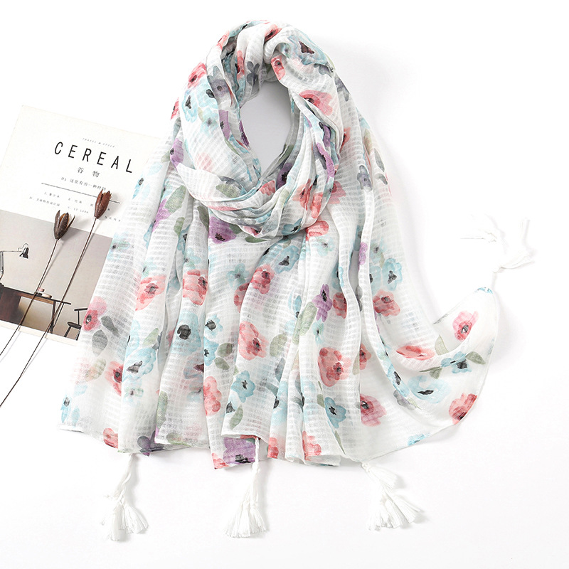 Syal Selendang Viscose Rumbai  - Embroidery Shawl ulasan dan harga