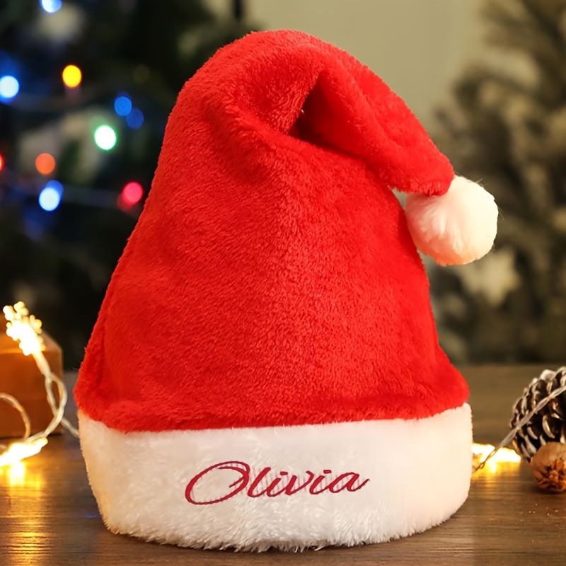 Topi Santa Natal yang Diperson - Embroidery Names ulasan dan harga