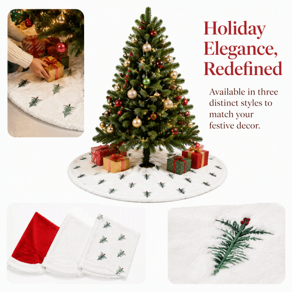 Aksesoris Natal, Alas Pohon Na - Embroidery Xmas Tree ulasan dan harga