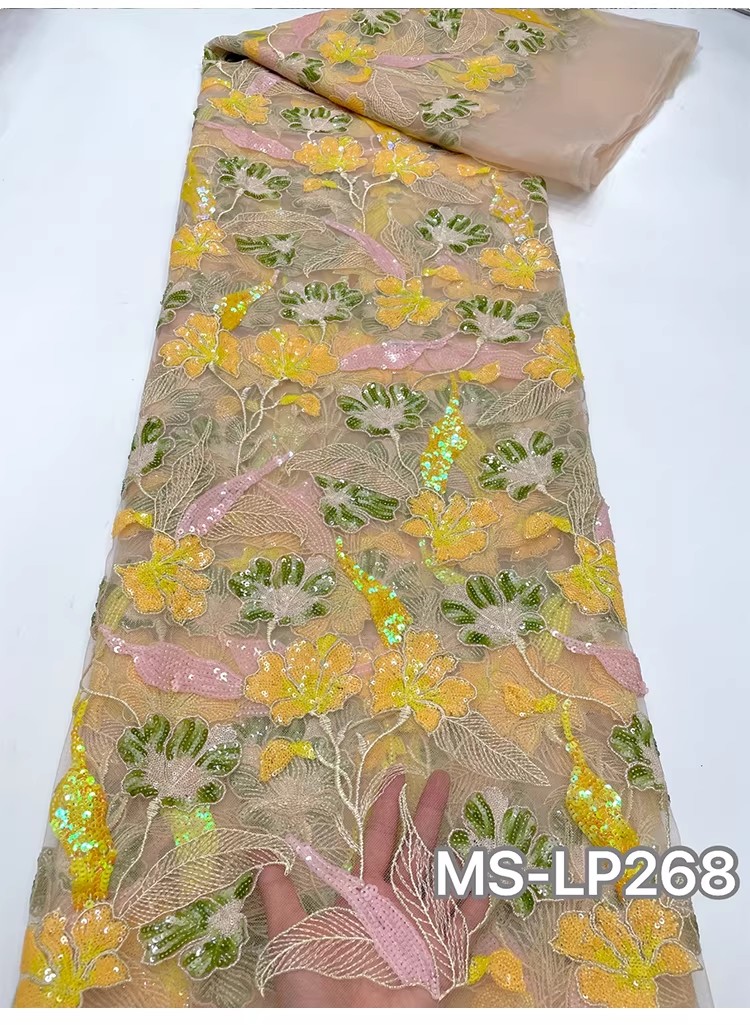 1 yard Kain Bordir Payet Bunga - Embroidery Underlay ulasan dan harga