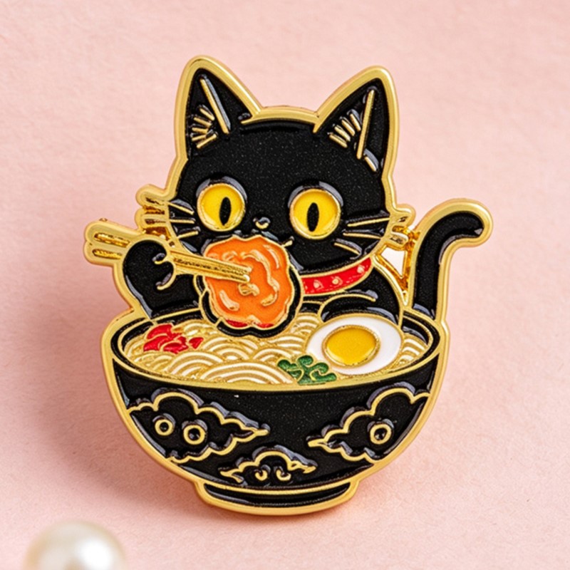 Pin Enamel Kucing Hitam Lucu S - Embroidery Tulle ulasan dan harga