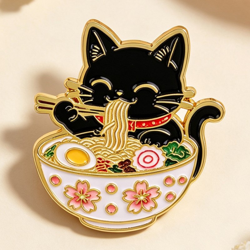 Pin Enamel Kucing Hitam Lucu S - Embroidery Tulle ulasan dan harga